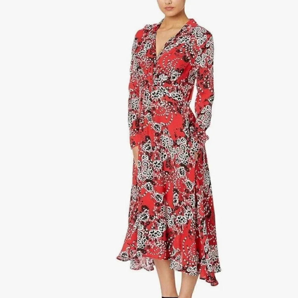 Free people women tough love midi shirt dress floral patterned size 4